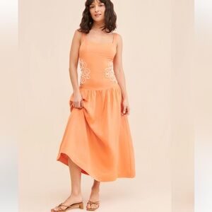 Elegant Orange Midi Skirt